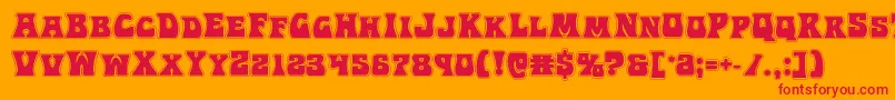 Hippocketacad Font – Red Fonts on Orange Background