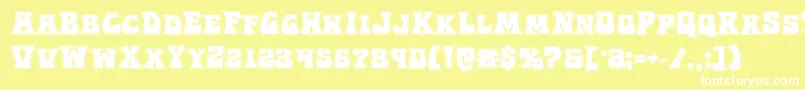 Hippocketacad Font – White Fonts on Yellow Background