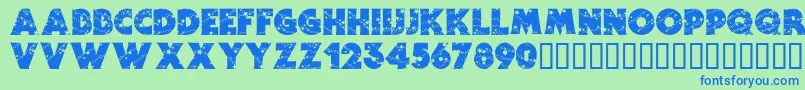 Stars Font – Blue Fonts on Green Background