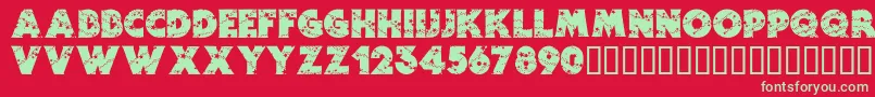 Stars Font – Green Fonts on Red Background