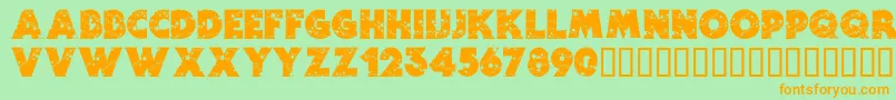 Stars Font – Orange Fonts on Green Background