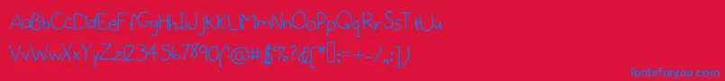 Naomi Font – Blue Fonts on Red Background