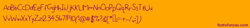 Naomi Font – Purple Fonts on Orange Background