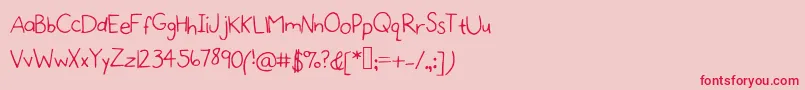 Naomi Font – Red Fonts on Pink Background