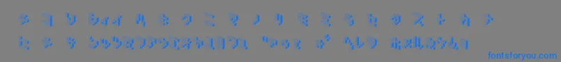 フォントDemoncubicblockNkpShade – 灰色の背景に青い文字