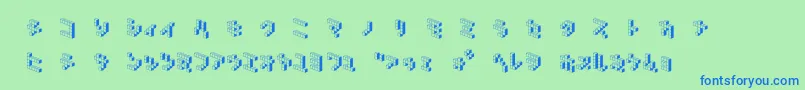Police DemoncubicblockNkpShade – polices bleues sur fond vert