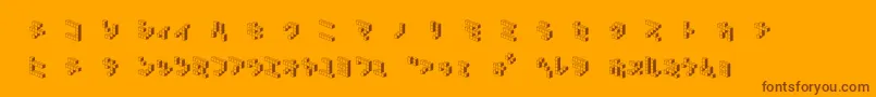 DemoncubicblockNkpShade Font – Brown Fonts on Orange Background