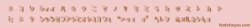 DemoncubicblockNkpShade Font – Brown Fonts on Pink Background
