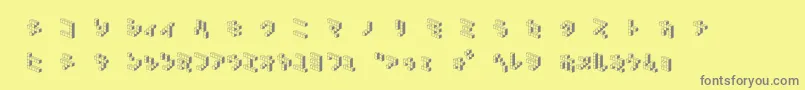 Police DemoncubicblockNkpShade – polices grises sur fond jaune