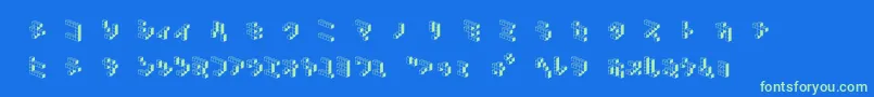 Шрифт DemoncubicblockNkpShade – зелёные шрифты на синем фоне