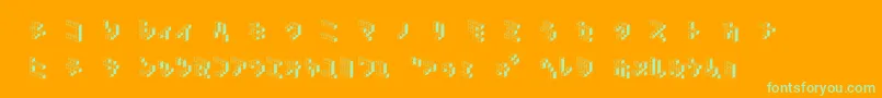 DemoncubicblockNkpShade Font – Green Fonts on Orange Background
