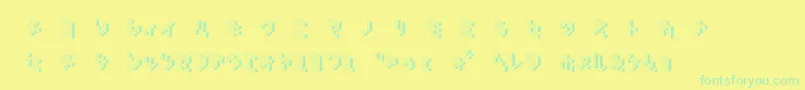 fuente DemoncubicblockNkpShade – Fuentes Verdes Sobre Fondo Amarillo