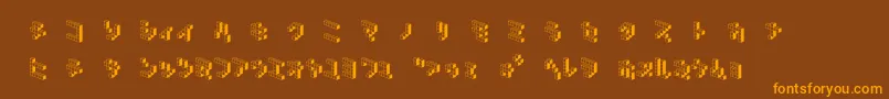 DemoncubicblockNkpShade Font – Orange Fonts on Brown Background