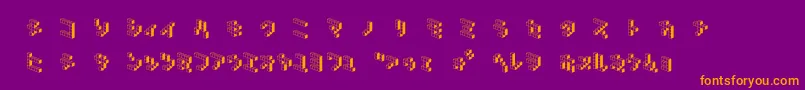DemoncubicblockNkpShade Font – Orange Fonts on Purple Background