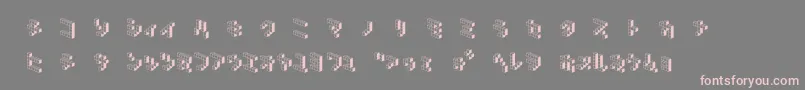 フォントDemoncubicblockNkpShade – 灰色の背景にピンクのフォント