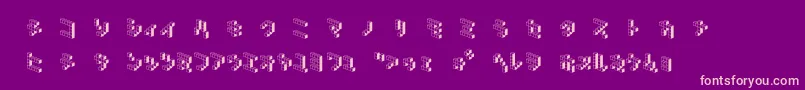 フォントDemoncubicblockNkpShade – 紫の背景にピンクのフォント