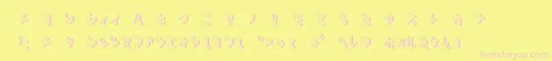 DemoncubicblockNkpShade Font – Pink Fonts on Yellow Background