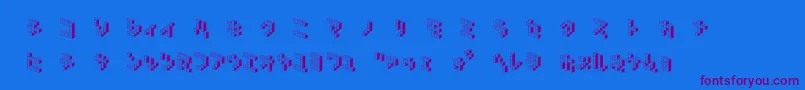 DemoncubicblockNkpShade Font – Purple Fonts on Blue Background