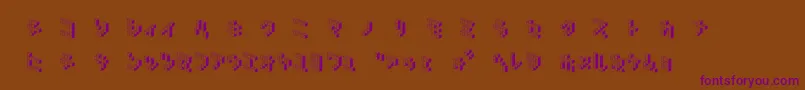 DemoncubicblockNkpShade-Schriftart – Violette Schriften auf braunem Hintergrund