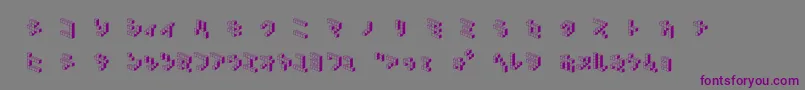 Шрифт DemoncubicblockNkpShade – фиолетовые шрифты на сером фоне