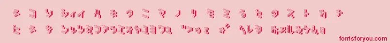 Fonte DemoncubicblockNkpShade – fontes vermelhas em um fundo rosa