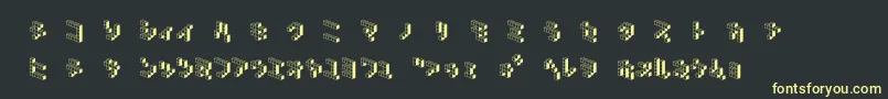 フォントDemoncubicblockNkpShade – 黒い背景に黄色の文字