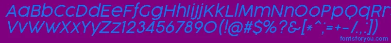 CocogooseProLightItalicTrial Font – Blue Fonts on Purple Background