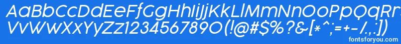 フォントCocogooseProLightItalicTrial – 青い背景に白い文字