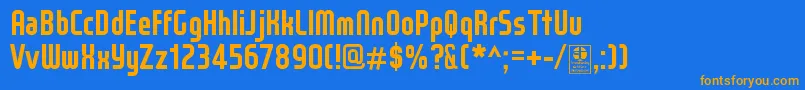 Шрифт WoxModelistBoldDemo – оранжевые шрифты на синем фоне