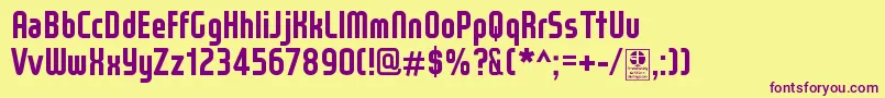 WoxModelistBoldDemo Font – Purple Fonts on Yellow Background