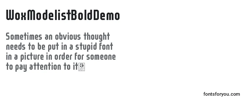 Review of the WoxModelistBoldDemo Font