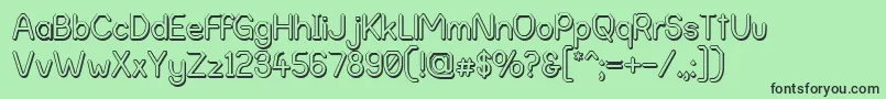 AlphaRomanieOutlineG98 Font – Black Fonts on Green Background