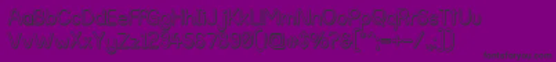 AlphaRomanieOutlineG98-fontti – mustat fontit violetilla taustalla
