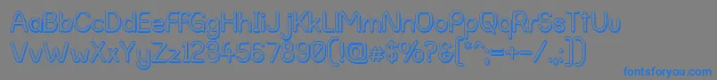 Fonte AlphaRomanieOutlineG98 – fontes azuis em um fundo cinza