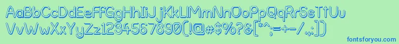 AlphaRomanieOutlineG98 Font – Blue Fonts on Green Background