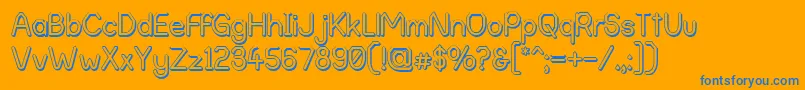 フォントAlphaRomanieOutlineG98 – オレンジの背景に青い文字