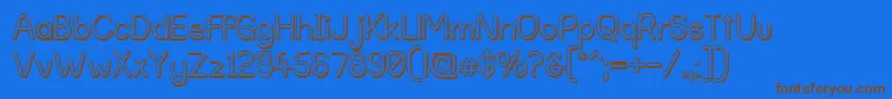AlphaRomanieOutlineG98 Font – Brown Fonts on Blue Background