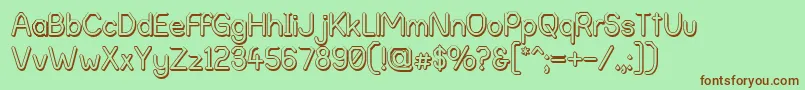 AlphaRomanieOutlineG98 Font – Brown Fonts on Green Background