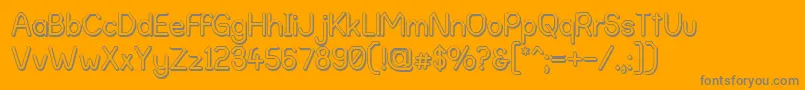 フォントAlphaRomanieOutlineG98 – オレンジの背景に灰色の文字