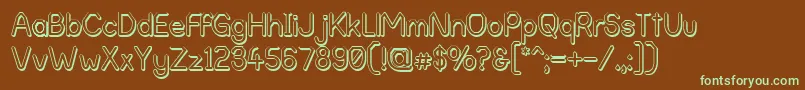 AlphaRomanieOutlineG98 Font – Green Fonts on Brown Background