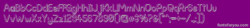 AlphaRomanieOutlineG98 Font – Green Fonts on Purple Background