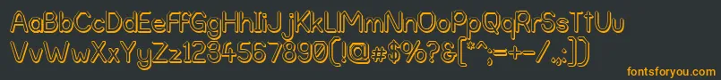 AlphaRomanieOutlineG98-Schriftart – Orangefarbene Schriften auf schwarzem Hintergrund