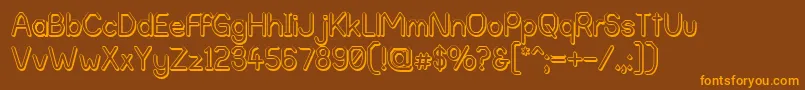 Police AlphaRomanieOutlineG98 – polices orange sur fond brun