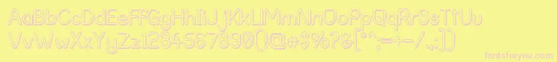 AlphaRomanieOutlineG98 Font – Pink Fonts on Yellow Background