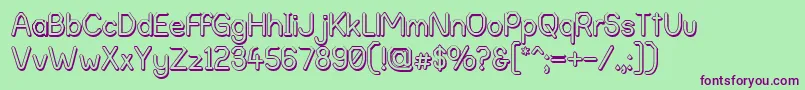 fuente AlphaRomanieOutlineG98 – Fuentes Moradas Sobre Fondo Verde