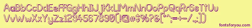 AlphaRomanieOutlineG98 Font – Purple Fonts on Yellow Background