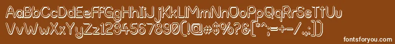 AlphaRomanieOutlineG98 Font – White Fonts on Brown Background