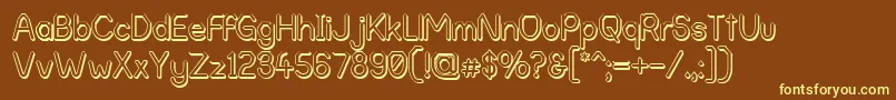 AlphaRomanieOutlineG98 Font – Yellow Fonts on Brown Background