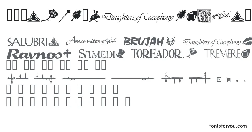 WwvampireDingbats Font – alphabet, numbers, special characters