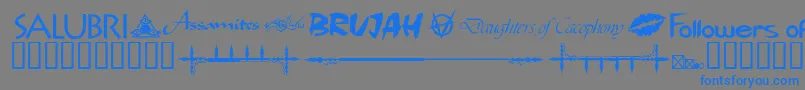 WwvampireDingbats Font – Blue Fonts on Gray Background